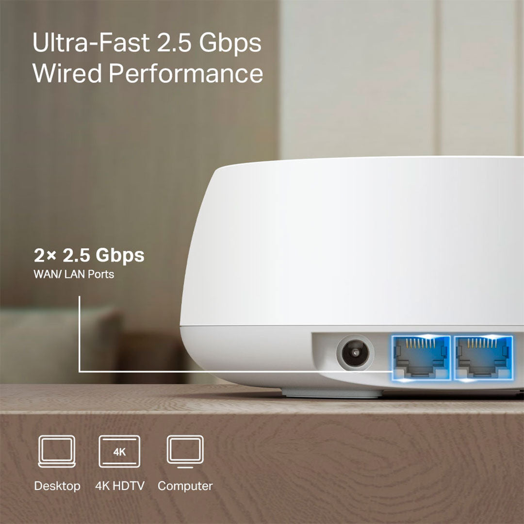 TP-LINK DECO BE25 3-Pack Router Mesh WiFi7 BE5000 doble banda