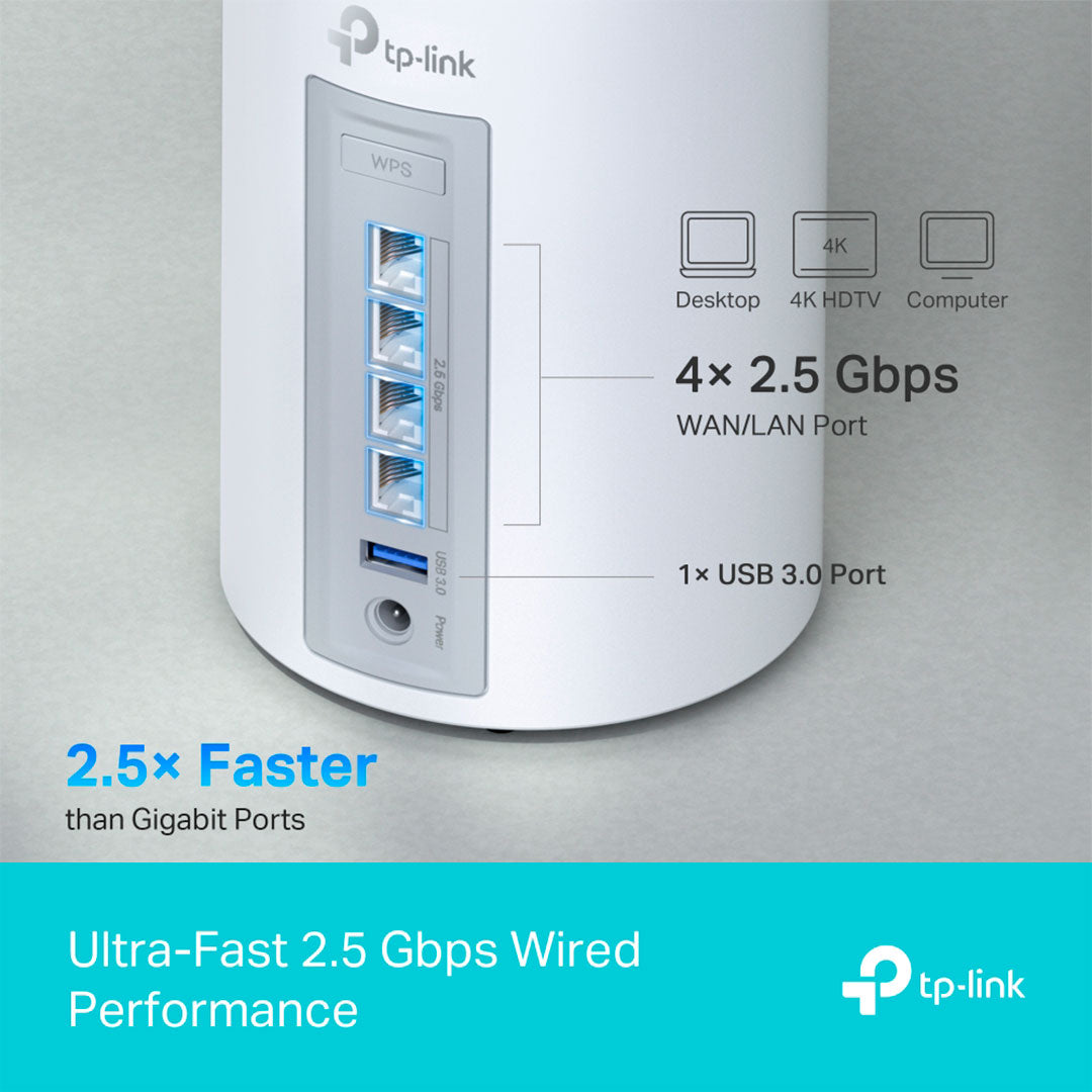 TP-LINK DECO BE65 1-Pack Router MESH WiFi7 BE11000 Triple Banda