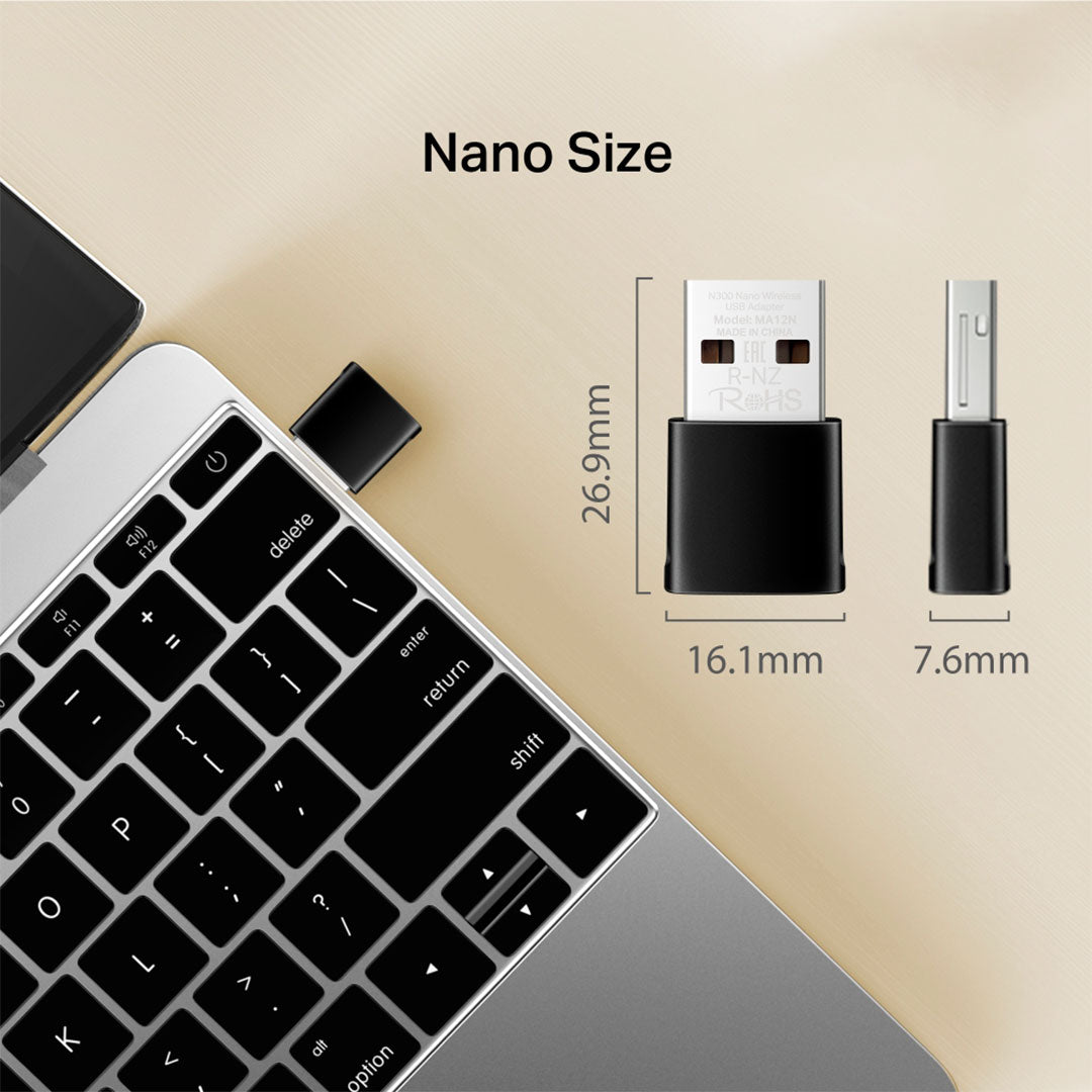 MERCUSYS MA12N Adaptador Nano USB Inalámbrico N300