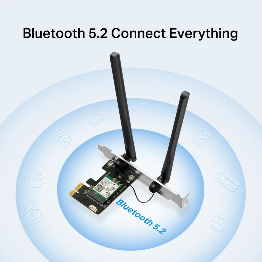 MERCUSYS MA80XE Adaptador PCIe AX3000 WiFi 6 Doble Banda