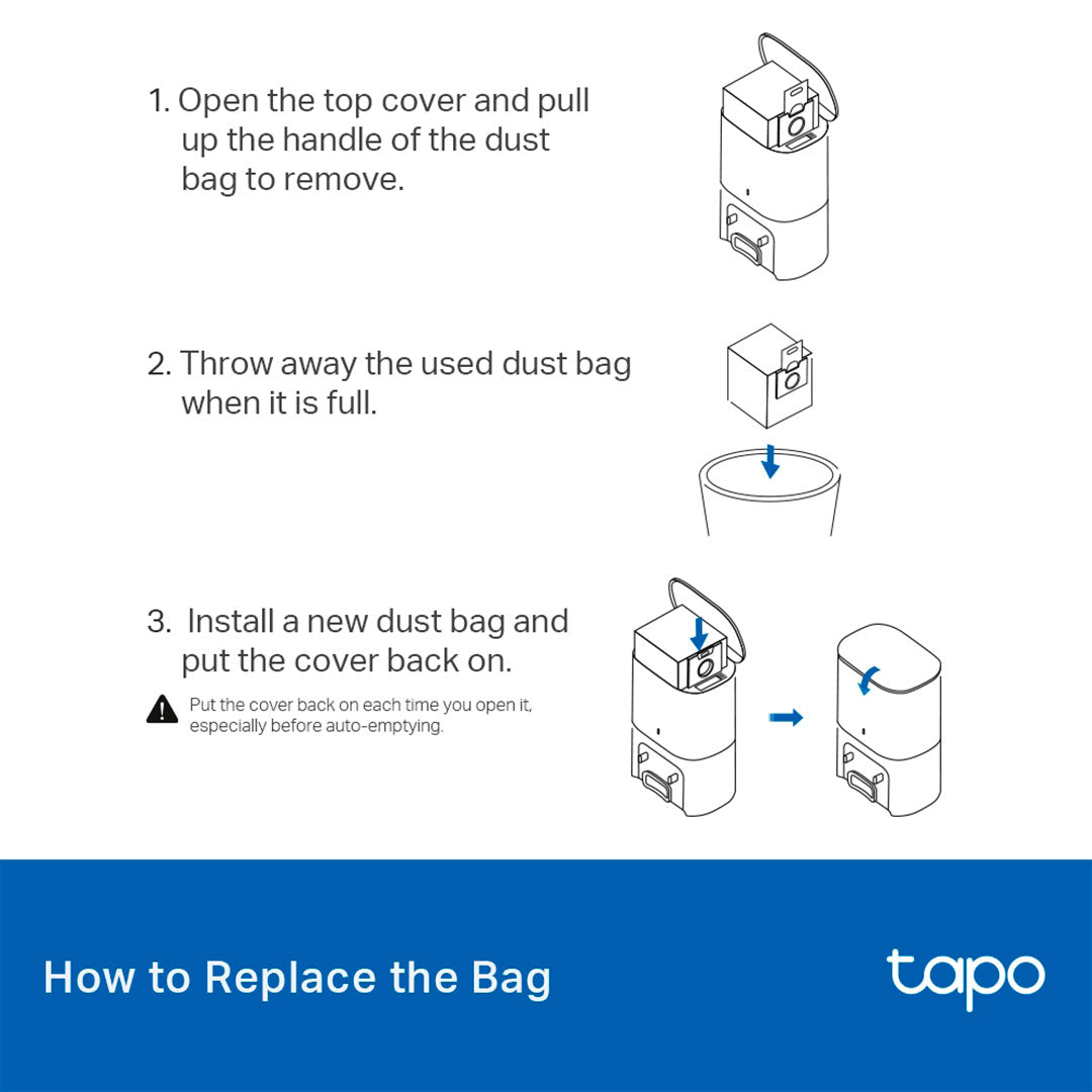 TP-LINK Tapo RVA202 Bolsas Desechables para Robot Aspirador