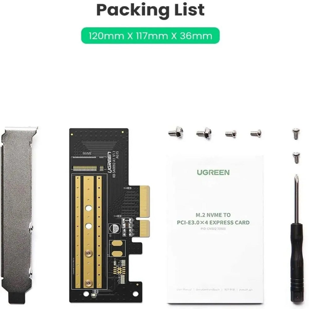 UGREEN CM302 70503 Tarjeta de Expansión M.2 NVME a PCI-E3.0X4