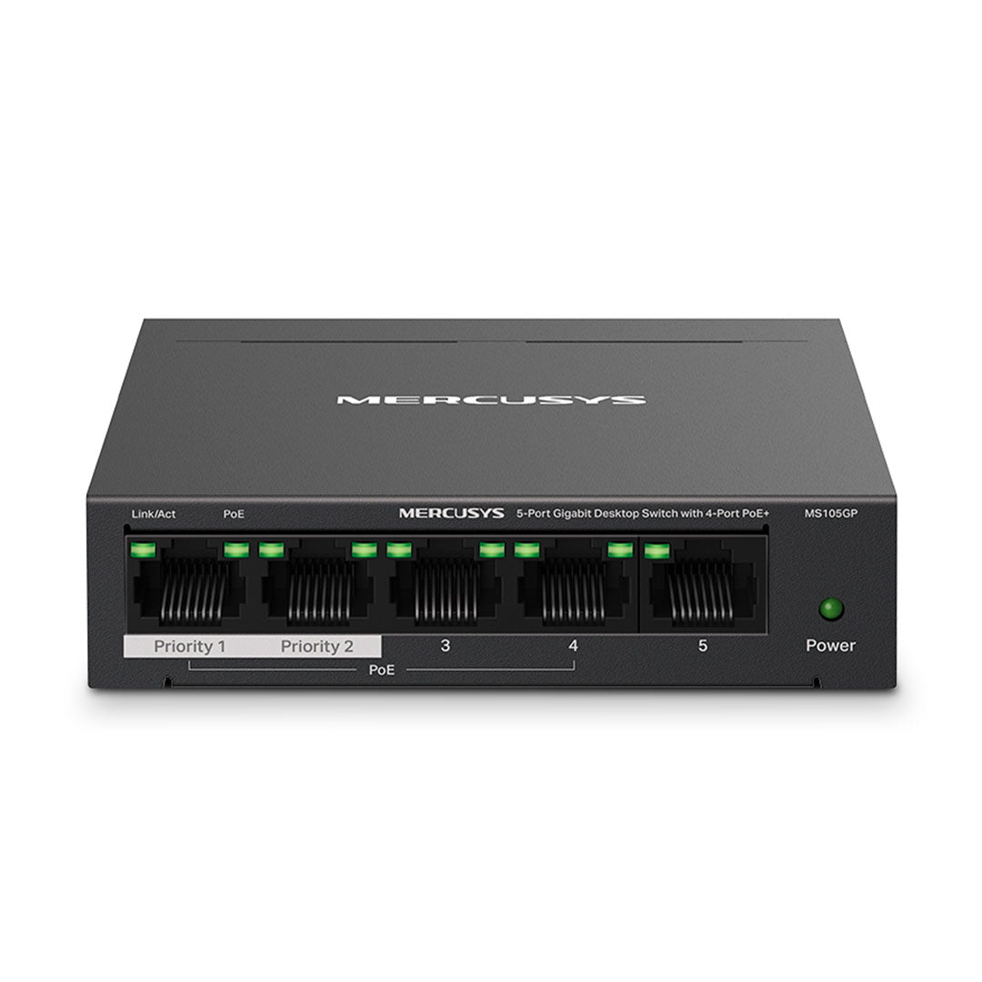 MERCUSYS MS105GP Switch 5 Puertos RJ45 4 PoE+ Gigabit