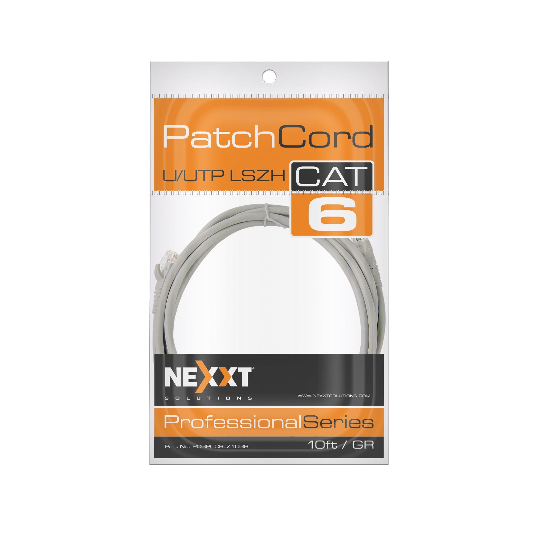 NEXXT SOLUTIONS PCGPCC6LZ10GR Patch Cord Cat6 10Ft/3m LSZH Gris