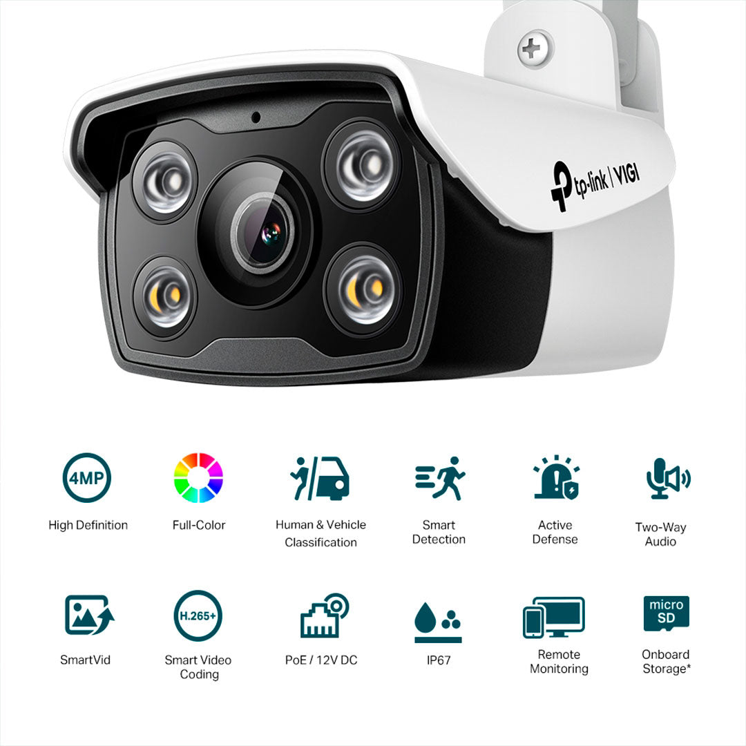 TP-LINK VIGI C340 2.8mm Cámara de Seguridad IP PoE 4MP 2K+